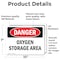 Signmission Oxygen Storage Area, 10 in W x Rectangle, Vinyl Decal OS-2PACK-DS-D-710-L-1851 - alternate 3
